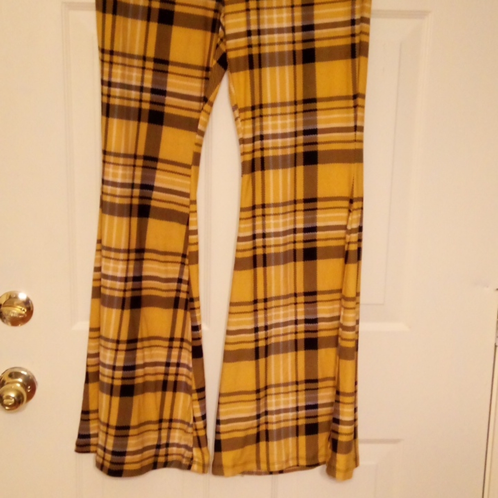Rue + Plaid Flare Pants - Picture 4 of 10